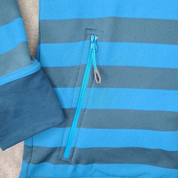 Mammut Blue & Navy Striped  Turtleneck Jacket L, Fleece-Lined, Women's - Picture 7 of 16